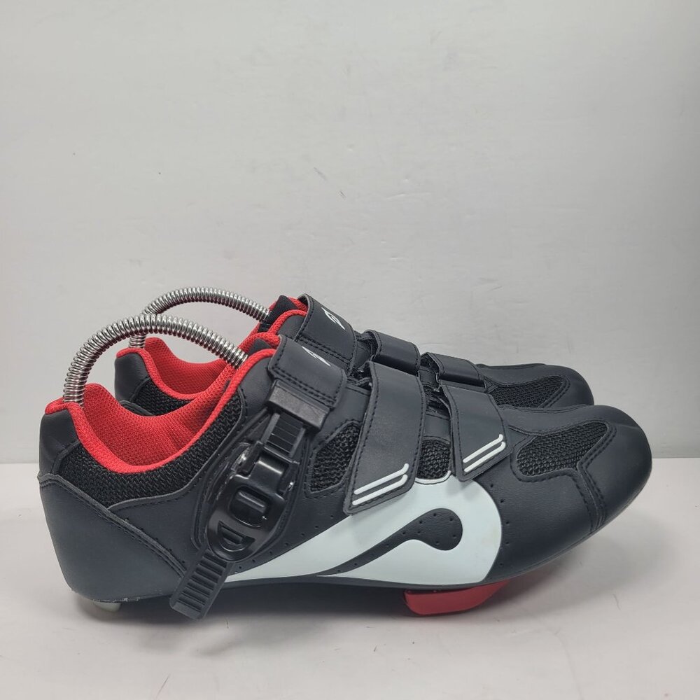 Peloton Cycling Spin Women's Black White Red Shoes US Size 10 EU 41